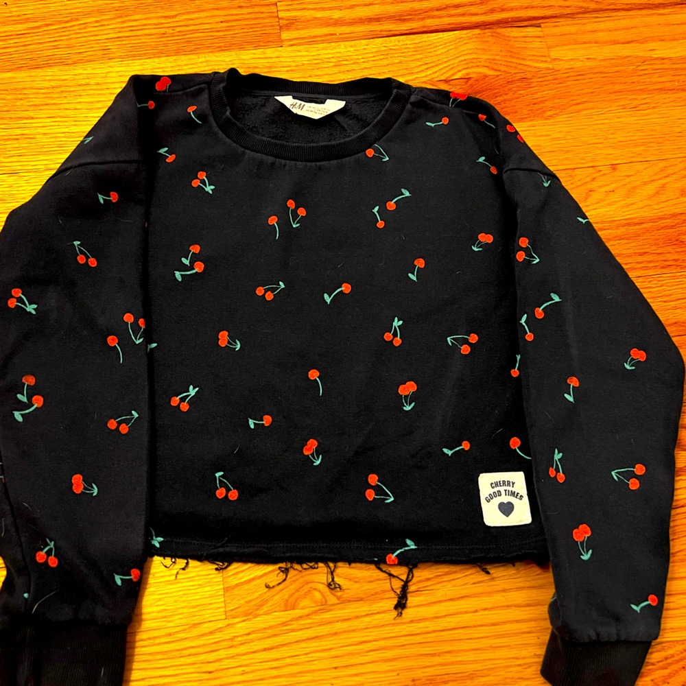H&M Blue Sweatshirt with Cherries
